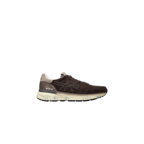Sneakers Uomo Mick 7898, con tomaia in misto pelle e maxi logo in tono colore